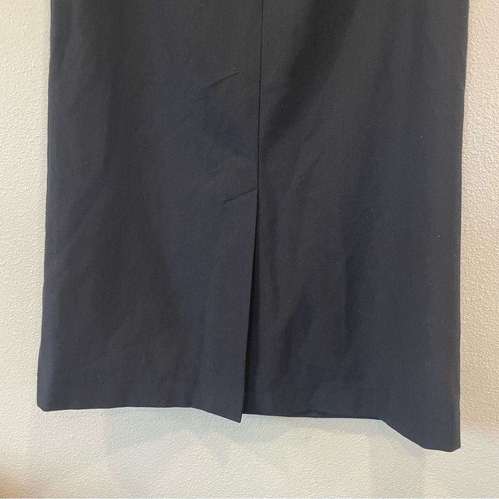 Eddie Bauer Navy Blue Midi Skirt Front Slit Stretch Y2K Womens Size 10 - Picture 9 of 10